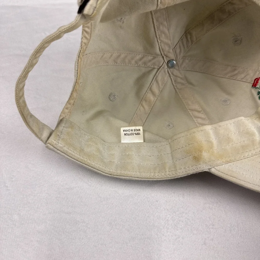 American Needle Masters Golf Hat Adjustable Khaki Cotton Embroidered Logo Cap